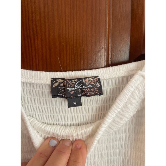 J GEE TIERED SMOCKED CHEST MAXI DRESS SMALL - Picture 3 of 6